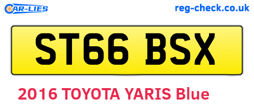 ST66BSX are the vehicle registration plates.