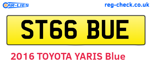 ST66BUE are the vehicle registration plates.