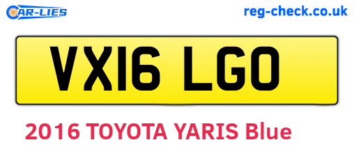 VX16LGO are the vehicle registration plates.