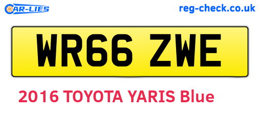 WR66ZWE are the vehicle registration plates.