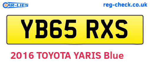 YB65RXS are the vehicle registration plates.
