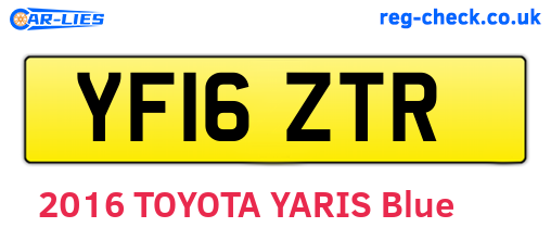 YF16ZTR are the vehicle registration plates.
