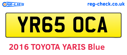 YR65OCA are the vehicle registration plates.