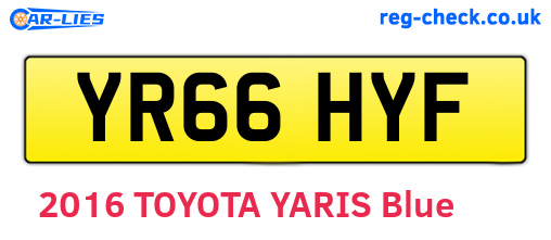 YR66HYF are the vehicle registration plates.