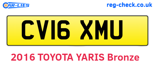 CV16XMU are the vehicle registration plates.
