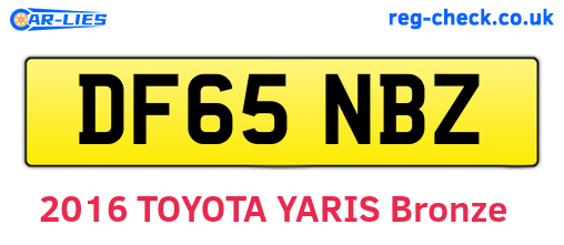 DF65NBZ are the vehicle registration plates.