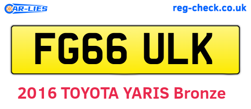 FG66ULK are the vehicle registration plates.
