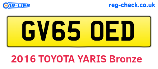 GV65OED are the vehicle registration plates.