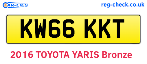 KW66KKT are the vehicle registration plates.