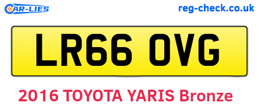 LR66OVG are the vehicle registration plates.