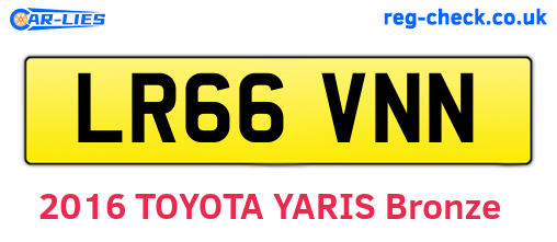 LR66VNN are the vehicle registration plates.