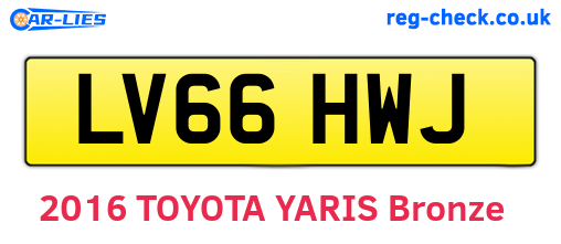 LV66HWJ are the vehicle registration plates.