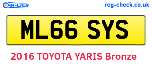 ML66SYS are the vehicle registration plates.