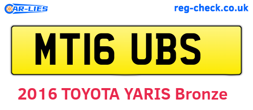 MT16UBS are the vehicle registration plates.