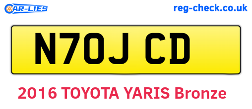 N70JCD are the vehicle registration plates.