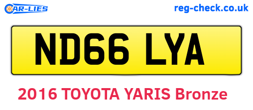 ND66LYA are the vehicle registration plates.