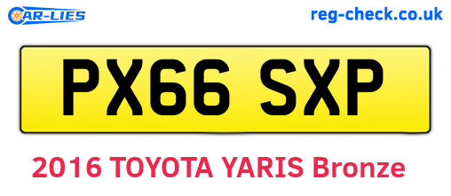 PX66SXP are the vehicle registration plates.