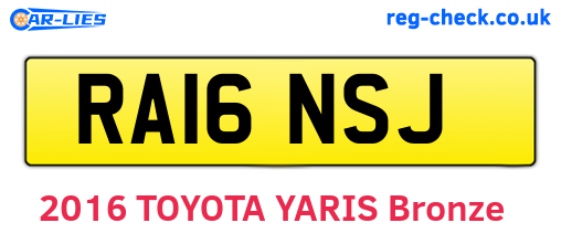 RA16NSJ are the vehicle registration plates.