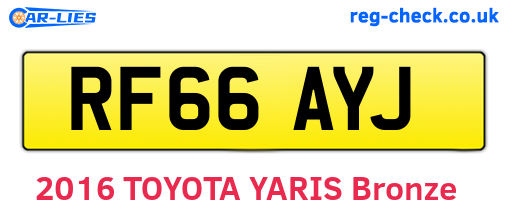 RF66AYJ are the vehicle registration plates.
