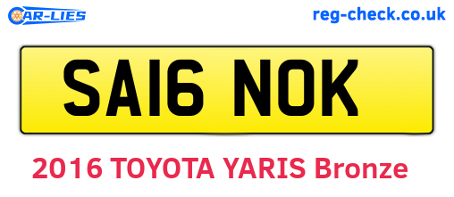 SA16NOK are the vehicle registration plates.