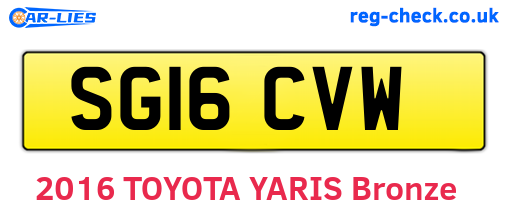 SG16CVW are the vehicle registration plates.
