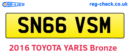 SN66VSM are the vehicle registration plates.