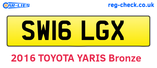SW16LGX are the vehicle registration plates.