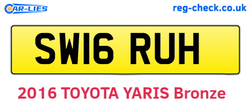 SW16RUH are the vehicle registration plates.