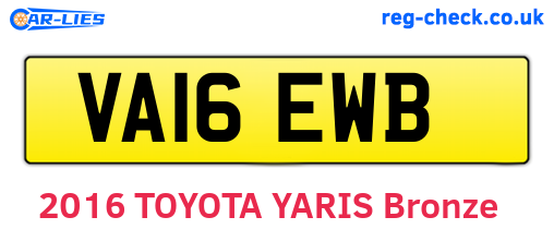 VA16EWB are the vehicle registration plates.