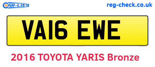 VA16EWE are the vehicle registration plates.