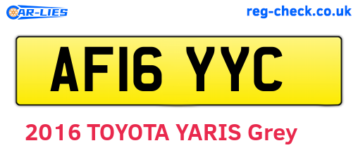AF16YYC are the vehicle registration plates.