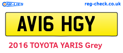 AV16HGY are the vehicle registration plates.