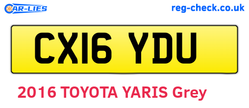 CX16YDU are the vehicle registration plates.