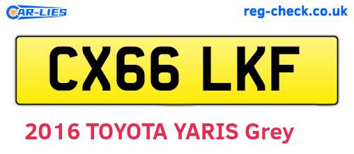 CX66LKF are the vehicle registration plates.
