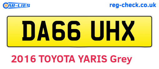 DA66UHX are the vehicle registration plates.