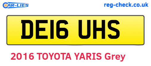 DE16UHS are the vehicle registration plates.