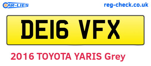 DE16VFX are the vehicle registration plates.