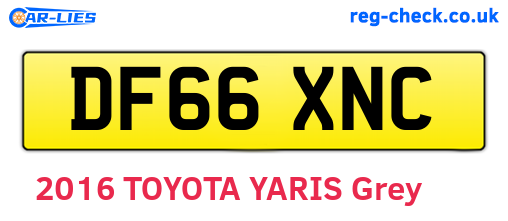 DF66XNC are the vehicle registration plates.