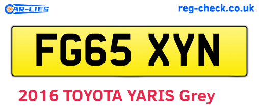 FG65XYN are the vehicle registration plates.