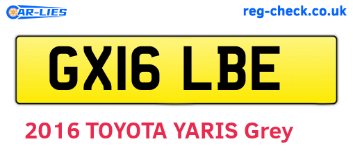 GX16LBE are the vehicle registration plates.