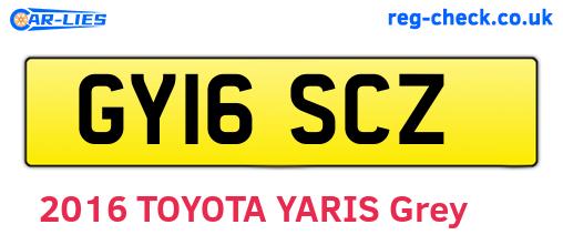 GY16SCZ are the vehicle registration plates.