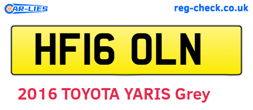 HF16OLN are the vehicle registration plates.
