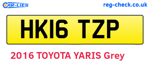 HK16TZP are the vehicle registration plates.