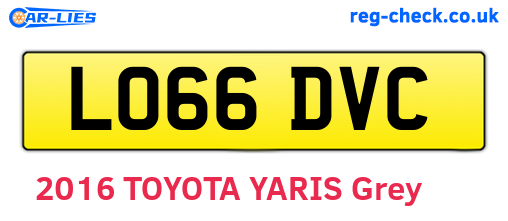 LO66DVC are the vehicle registration plates.