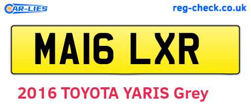 MA16LXR are the vehicle registration plates.