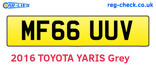 MF66UUV are the vehicle registration plates.