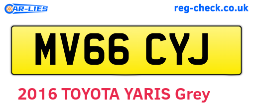 MV66CYJ are the vehicle registration plates.