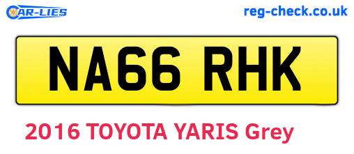 NA66RHK are the vehicle registration plates.