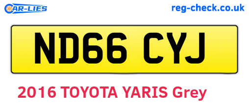 ND66CYJ are the vehicle registration plates.