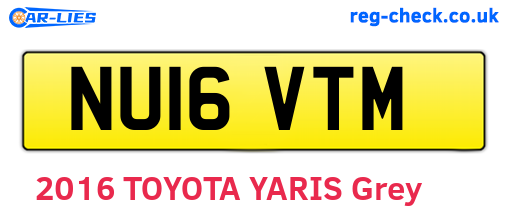 NU16VTM are the vehicle registration plates.